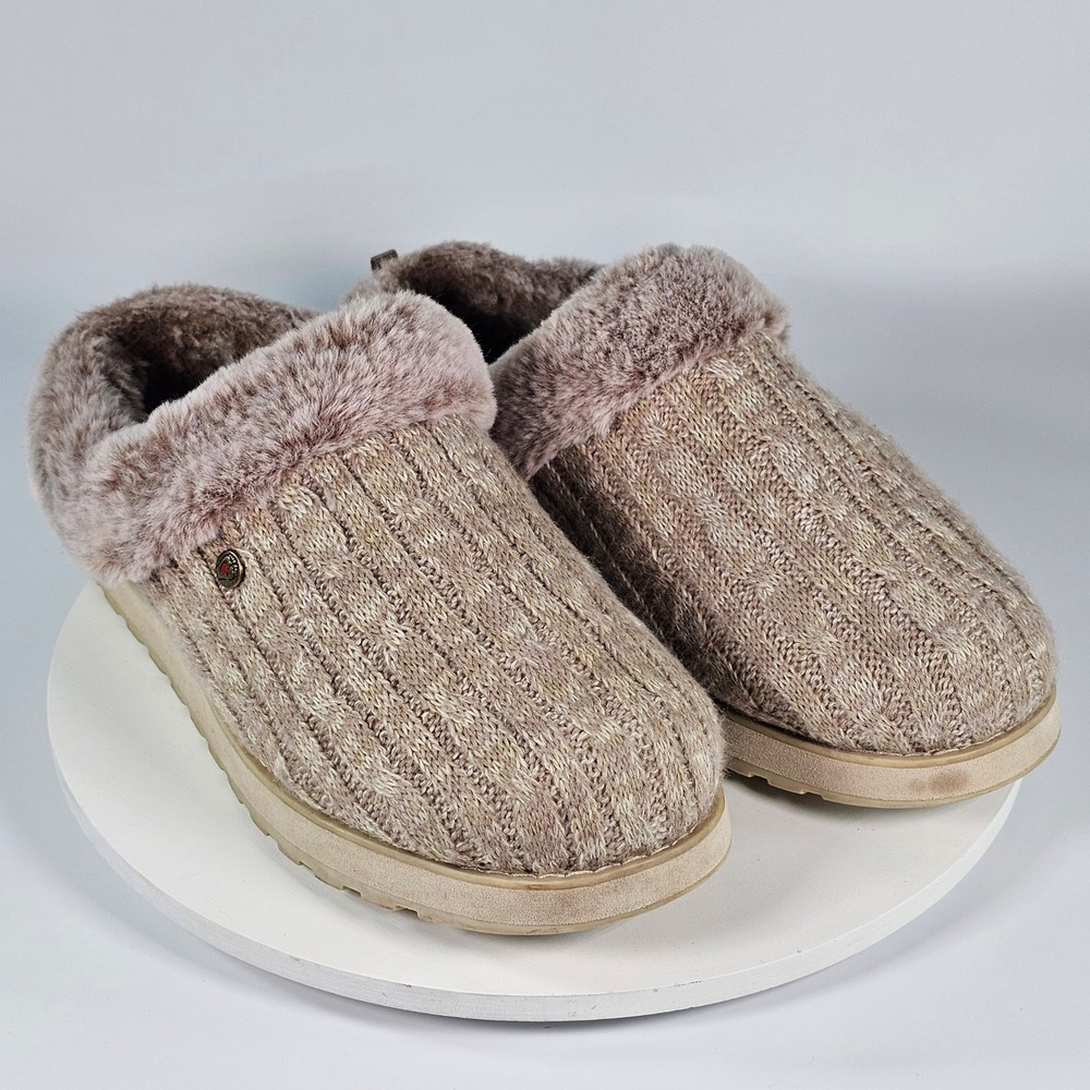 Skechers BOBS Keepsakes Ice Angel Slippers Light Brown 31204W Womens 9.5 Wide
